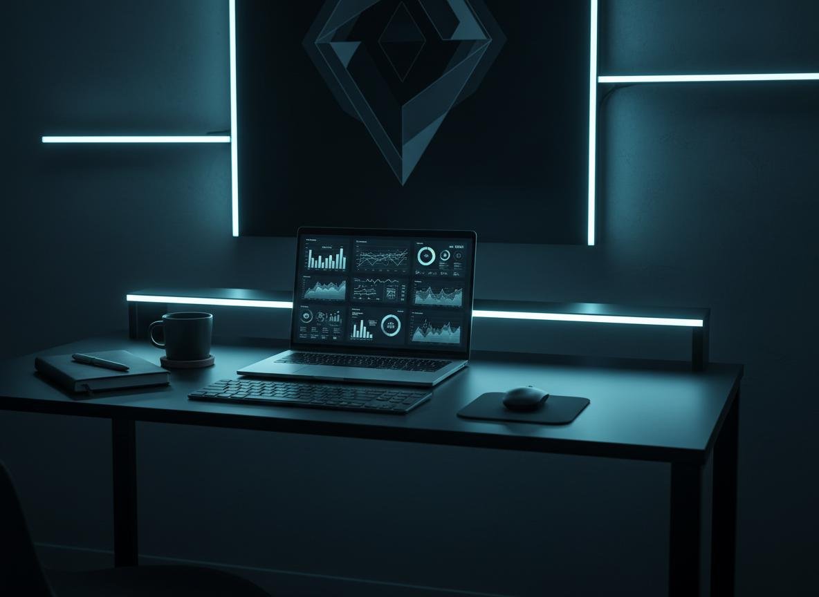 Modern workspace with technology